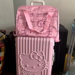 Sanrio Hello Kitty Multifunctional  Messenger Luggage Bag Cartoon Portable Shoulder Bag  Portable Large Capacity Travel Bag