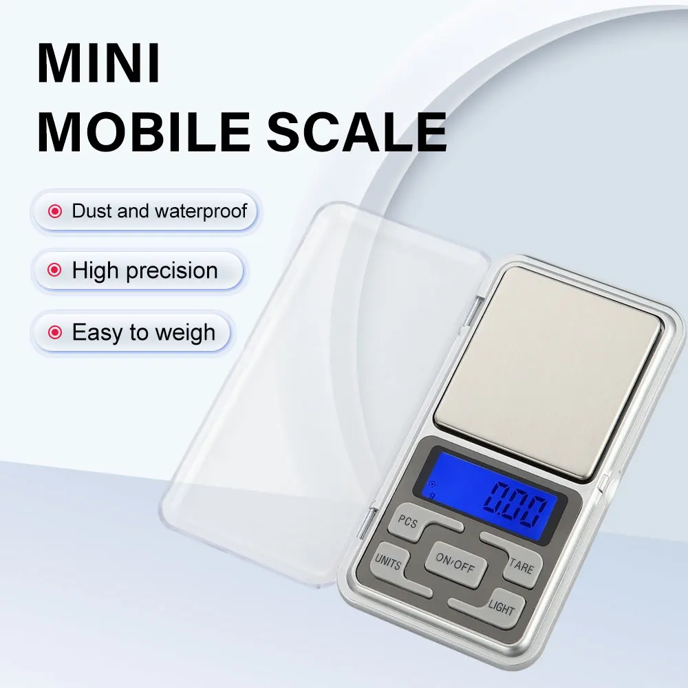 Mini Digital Scale High Accuracy Jewelry Weight Pocket Scales 500g 0.01g/0.1g LCD Display Electronic Kitchen Scale