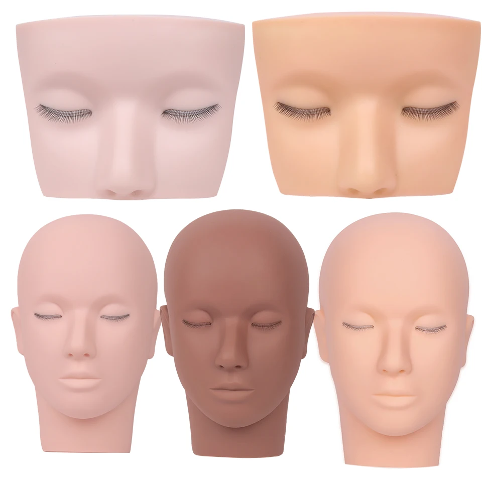 Silicone 3 Layer Lashes Mannequin Head  Beginner Training  Set Cosmetics Eye Lash Extension Supplies Mannequin Wholsale Price