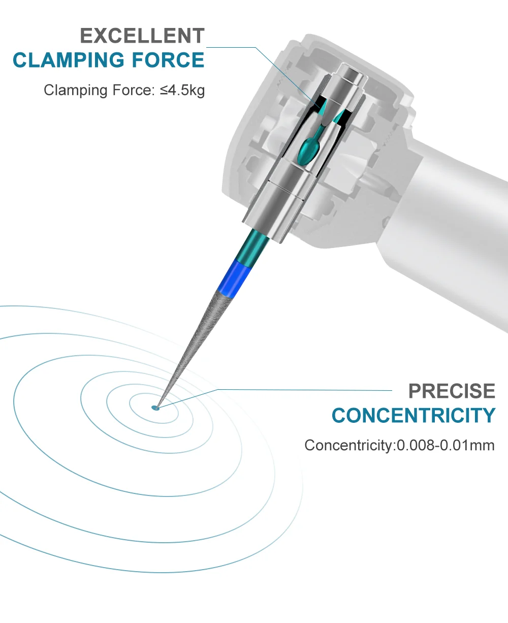 Dental High Speed Hand Piece LED Self-Luminous Air Turbine Handpiece 2 Holes 4 Holes Dentist Chair Parts Small Head M500LG
