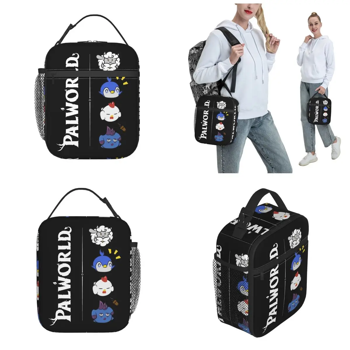 Game Palworld Pals Squad Lover Fans Accessories Insulated Lunch Bag For Work Food Box Portable Thermal Cooler Lunch Boxes