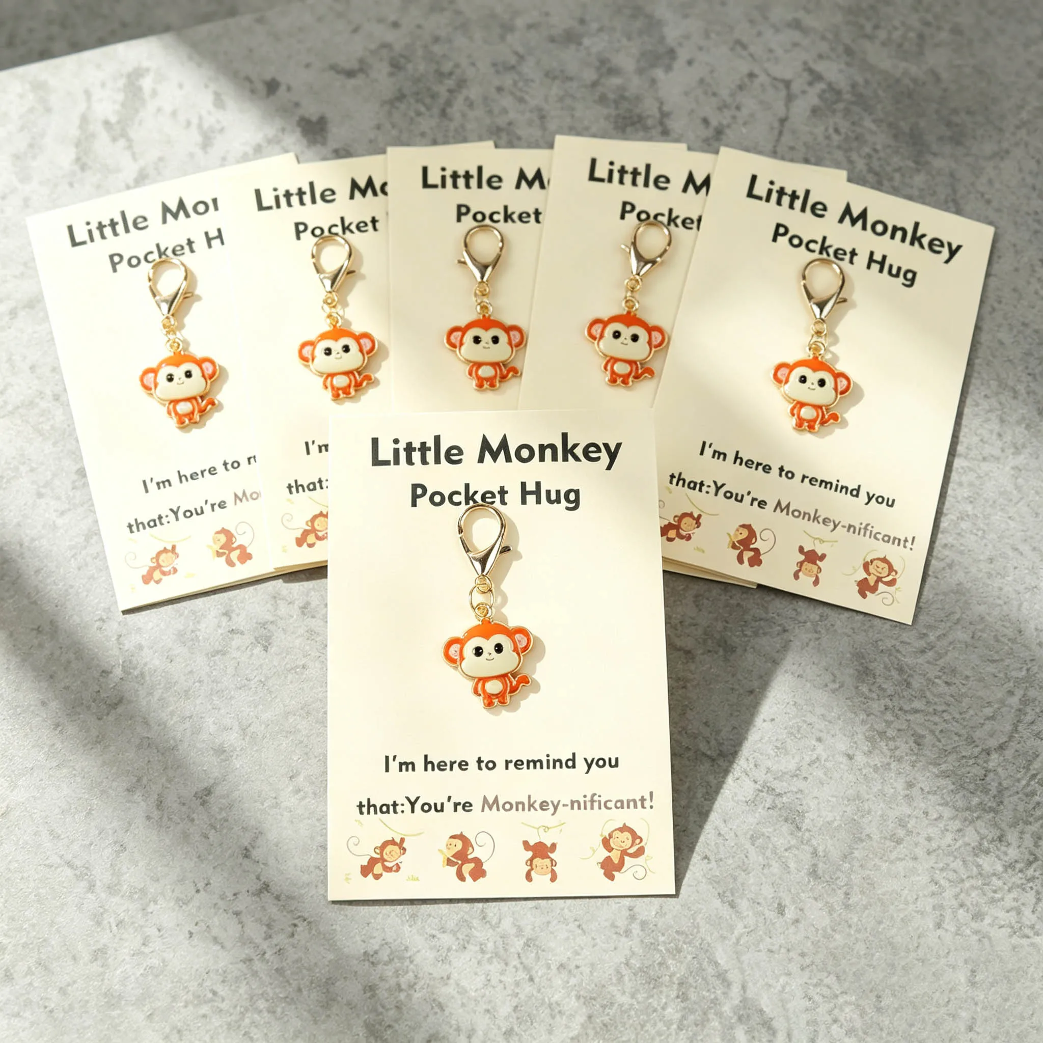 5 Pieces/10 Pieces of Positive Little Monkey Keychains, Perfect Inspirational Monkey Companion Gifts for Colleagues, Friends, Family, Partners, as a Reward for Academic Progress, or as a Gift for Wallets, Backpacks, or Car Pendants