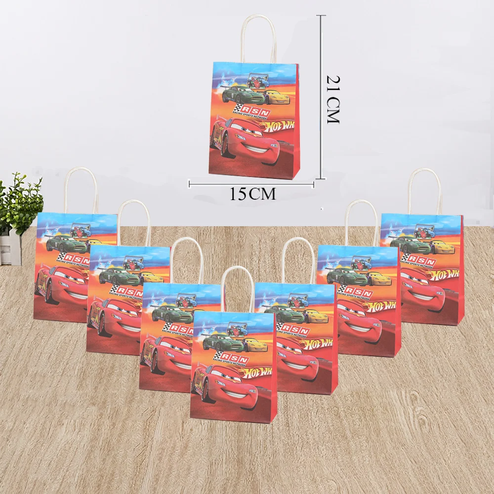 

Cars Kraft Paper Bags 6pcs Paper Gift Bags with Handles Wedding Party Favor Bags Shopping Retail Merchandise Bags Sacks Bulk