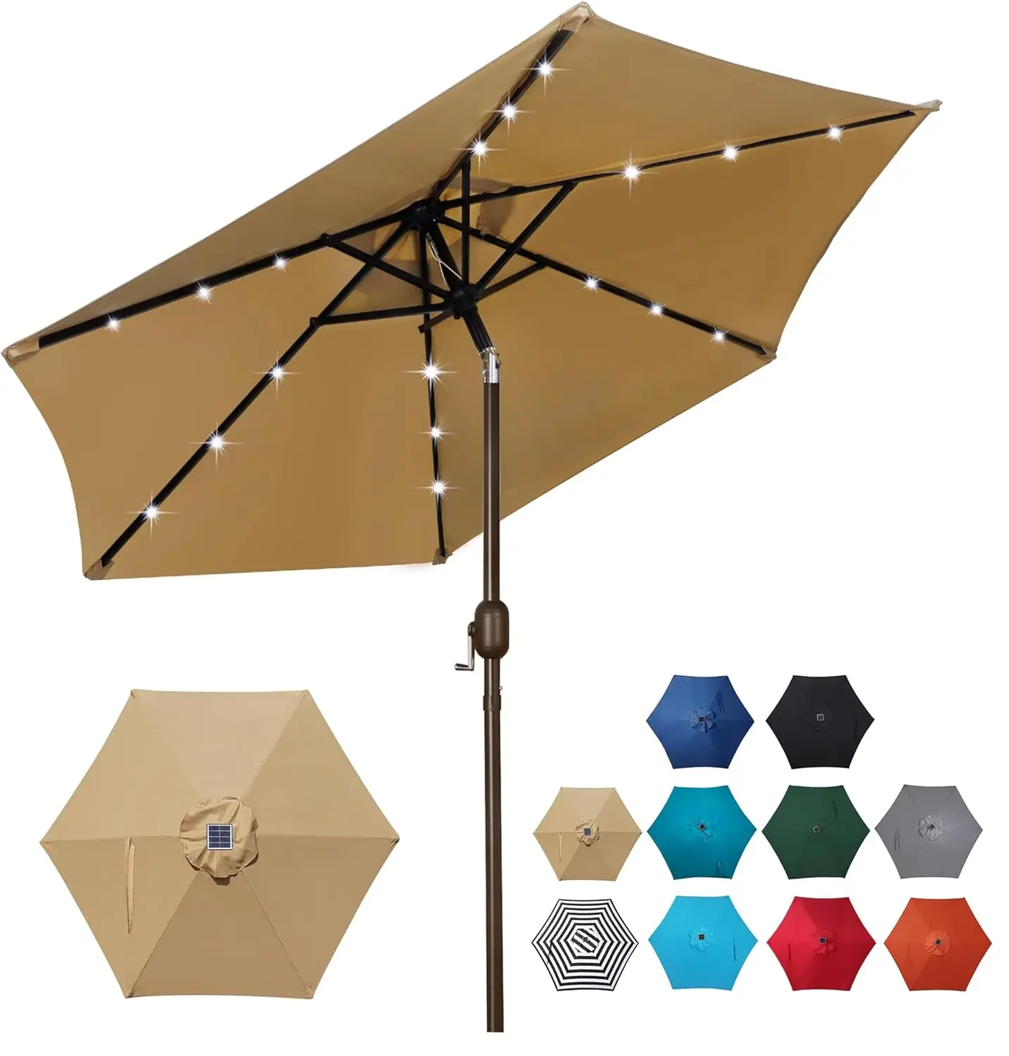 7.5 Ft Solar Umbrel…