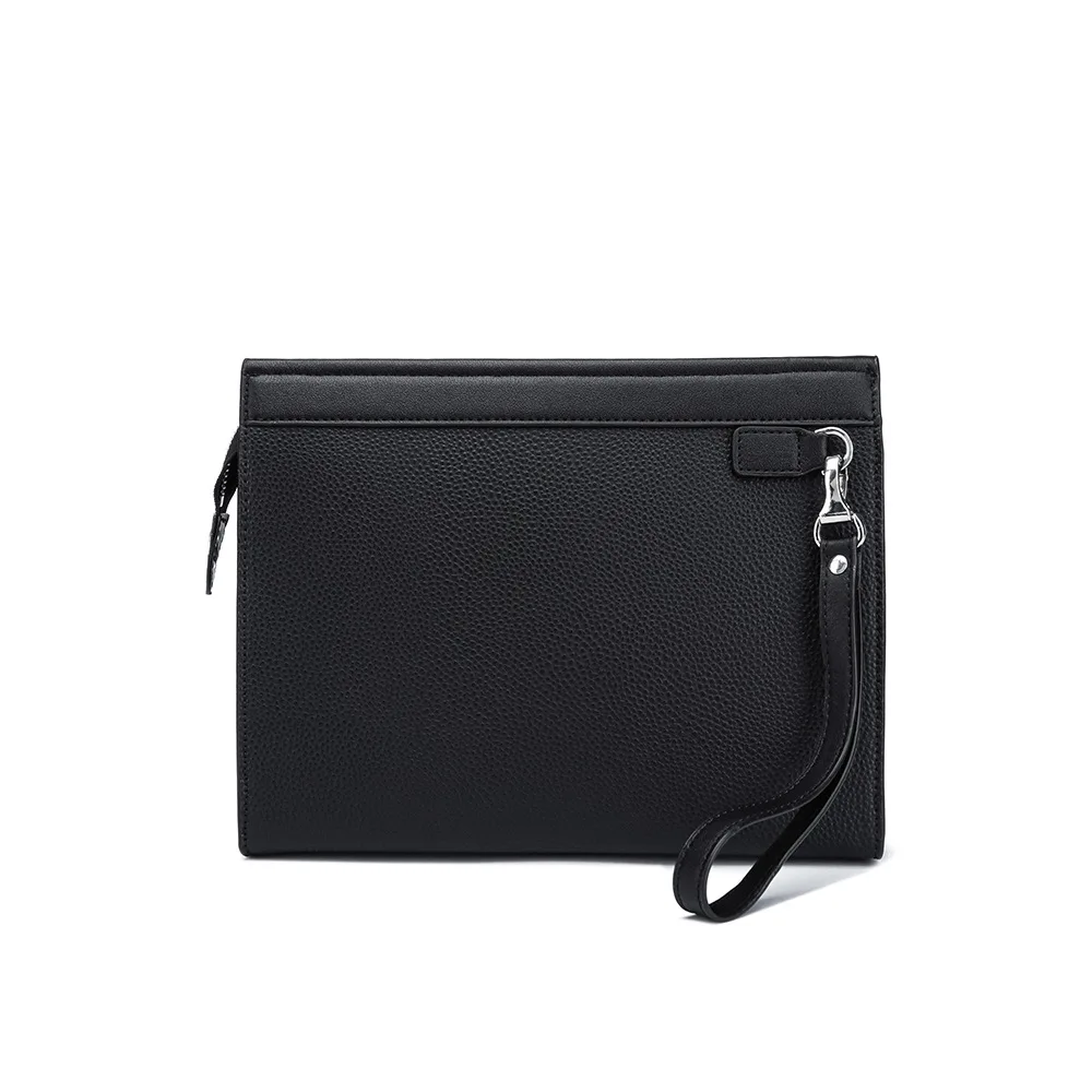 Bolsos de mano de cuero PU negro para hombre, carteras, bolso tipo sobre, bolso de negocios para hombre, bolsos de mano para teléfono, bolsos de diseñador para hombre, bolsos de pulsera