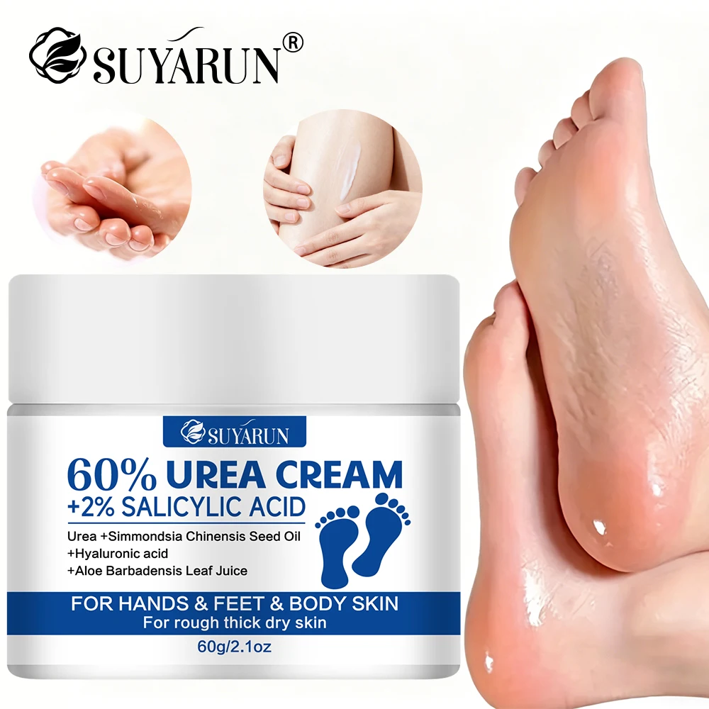 SUYARUN 60% Urea+2% SALICYLIC ACID  for Heels & Dry Skin - Intensive Moisturizing Treatment, Callus Remover, Diabetic Foot Care.