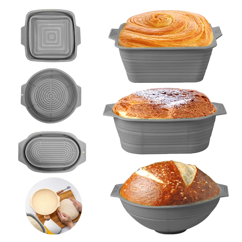 

Collapsible Silicone Bread Non-stick Bread Proofing Baskets for Sourdough Baking for Various for Bread Baking Rising Tool