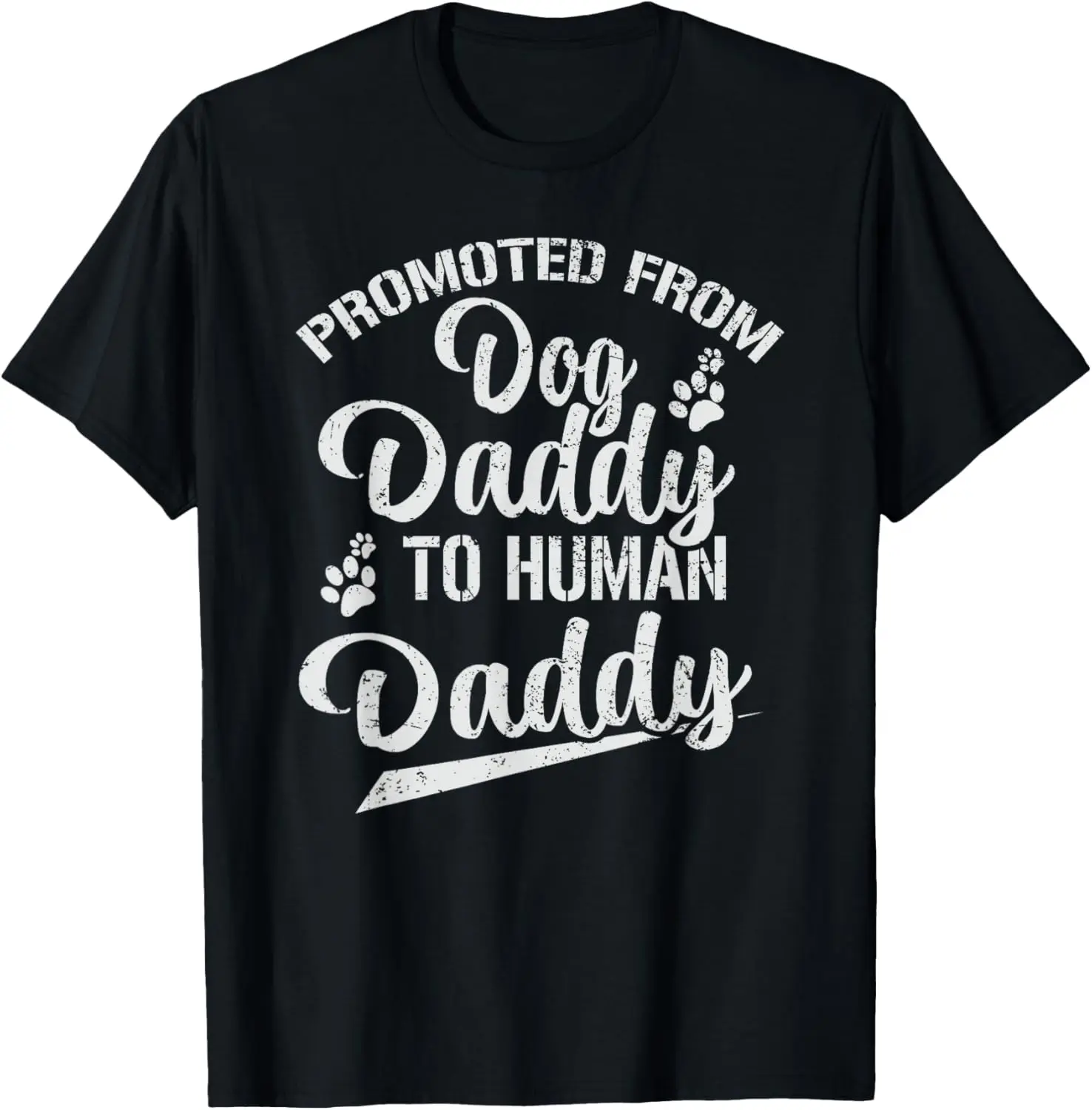 Promoted from Dog Daddy to Human Daddy funny new dad T-Shirt