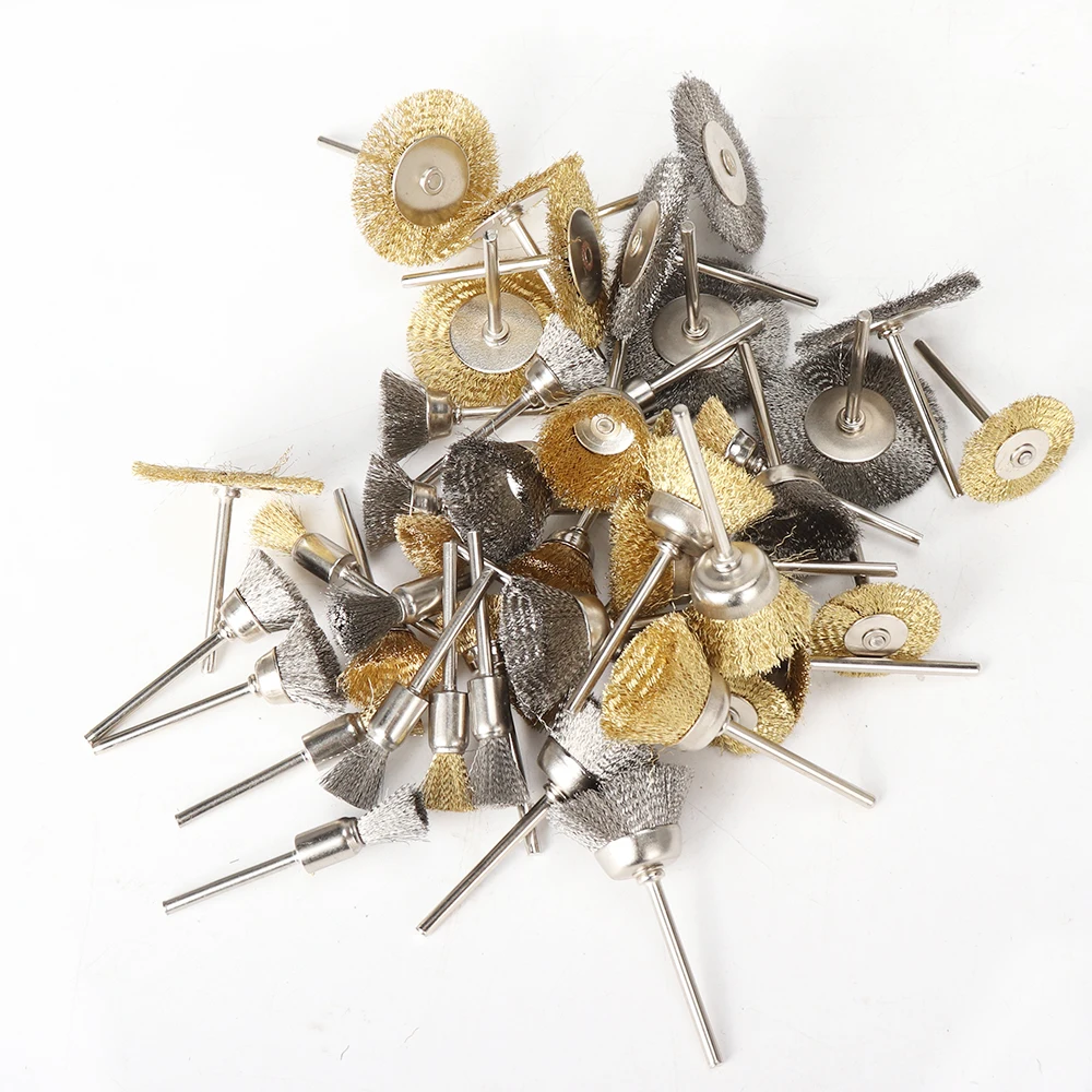 20Pcs Escova De Arame De Aço Mini Kit De Escova De Arame De Cobre Escova De Rebolo para Ferramentas Rotativas Dremel Metal Rust Remoção Escova Set