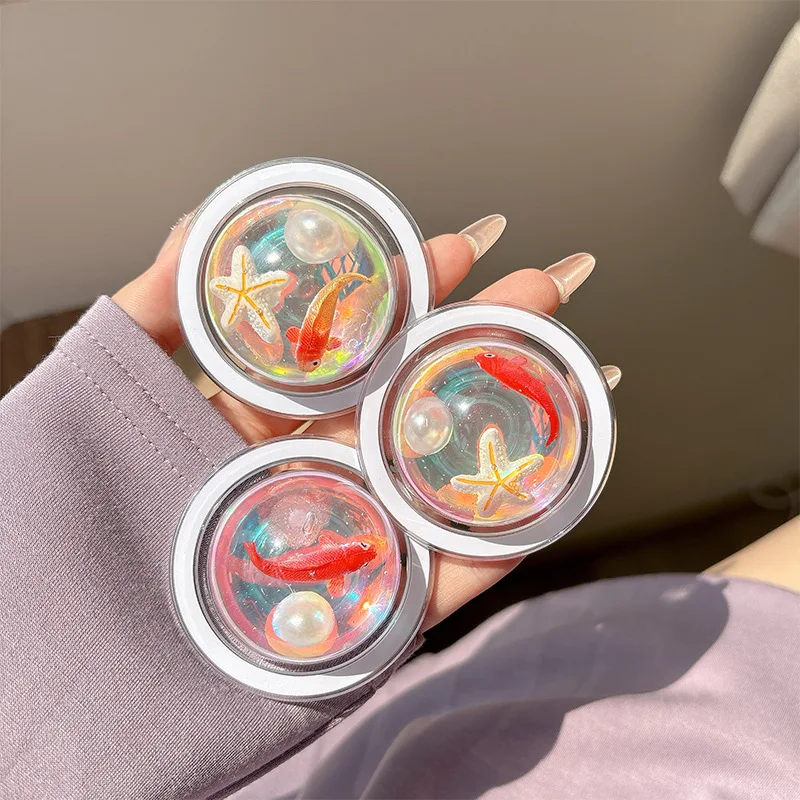 Ocean Koi Fish Magnetic Phone Grip Holder Cute 3D Fish & Starfish Foldable Bracket Finger Socket for Girls Cell Accessory Decor view 4