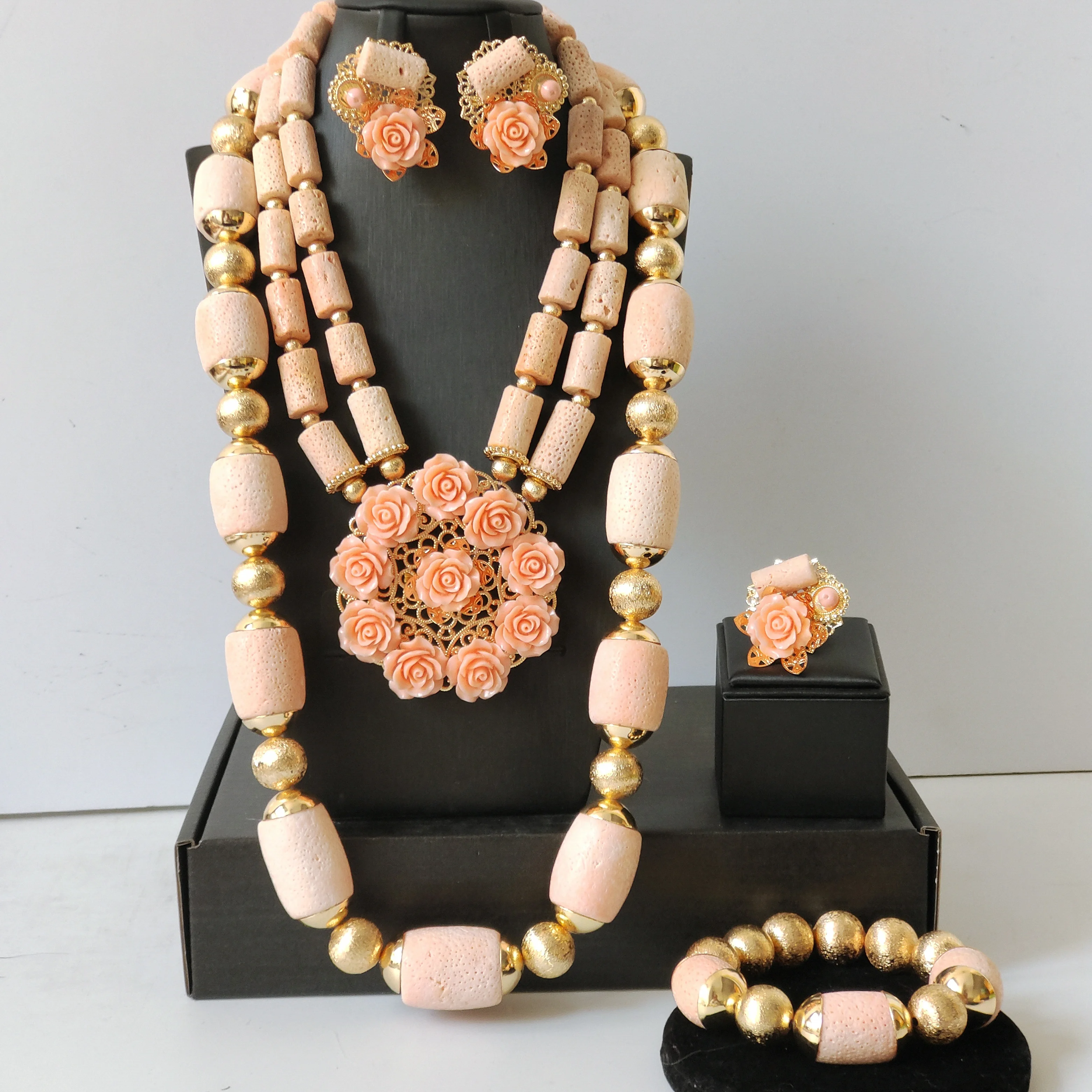 

2026 african wedding beads nigeria coral jewelry sets real