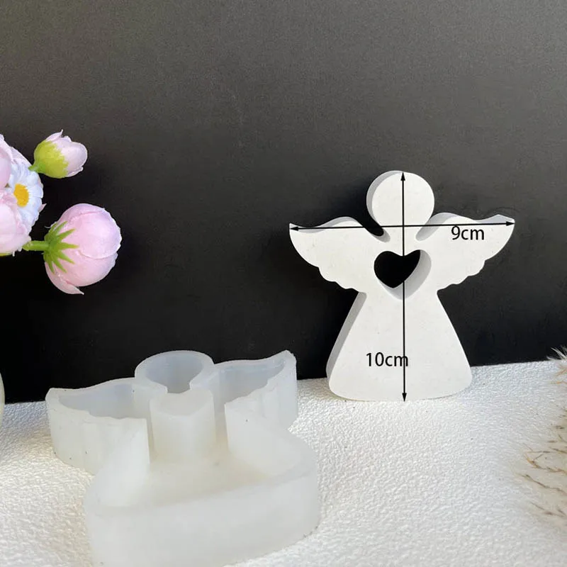 Love Angel Gypsum Mold Candle Silicone Mold DIY Epoxy Resin Dropping Glue Cement Tool Chocolate Baking Molds Home Decor Gifts