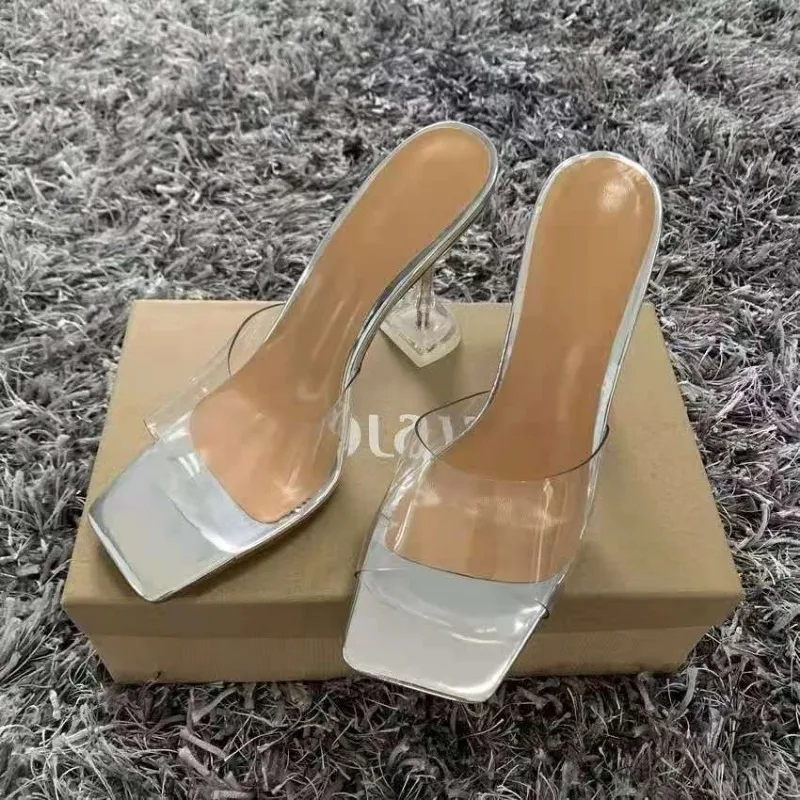 Womens Shoes Slippers Summer Footwear Pvc Sandals Branded Things Clear Heels Designer Slides Stripper Elegant Fashion Sexy Hot