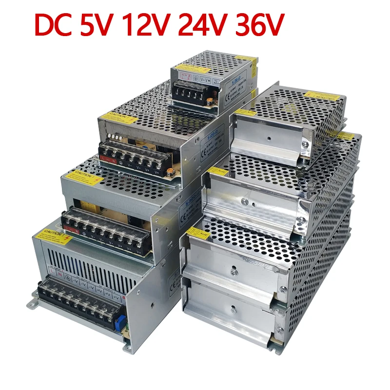 AC DC 5V 12V 24V 36V 48V Power Supply 5 12 24 36 V Volt AC DC 220V TO 5V 12V Swihing Power Supply 24V SMPS 1A 3A 5A 10A 20A 30A