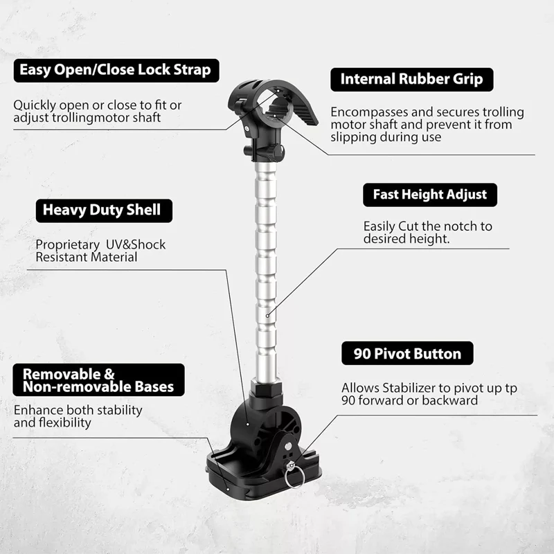 1862051-mka-55-electric-steer-trolling-motor-stabilizer-kit-with-low-profile-mounting-base-compatible-with-minn-kota-bow-mount