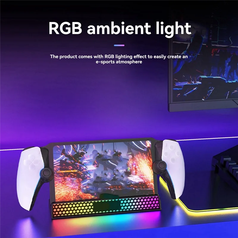 

ELECT-For PS5 Handheld Charging Single Base Charging Portable Stand With RGB Light For PS5 Portal Console Black