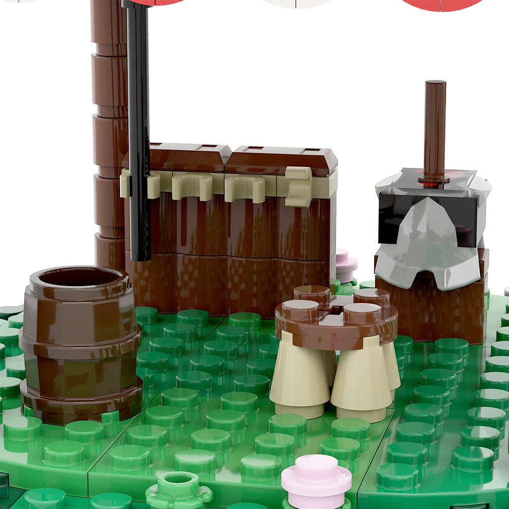 Gobricks MOC القرون الوسطى الجيش فارس خيمة بنة مجموعة خيام التخييم العسكرية نموذج التعليم ألعاب من الطوب هدايا أعياد ميلاد للأطفال