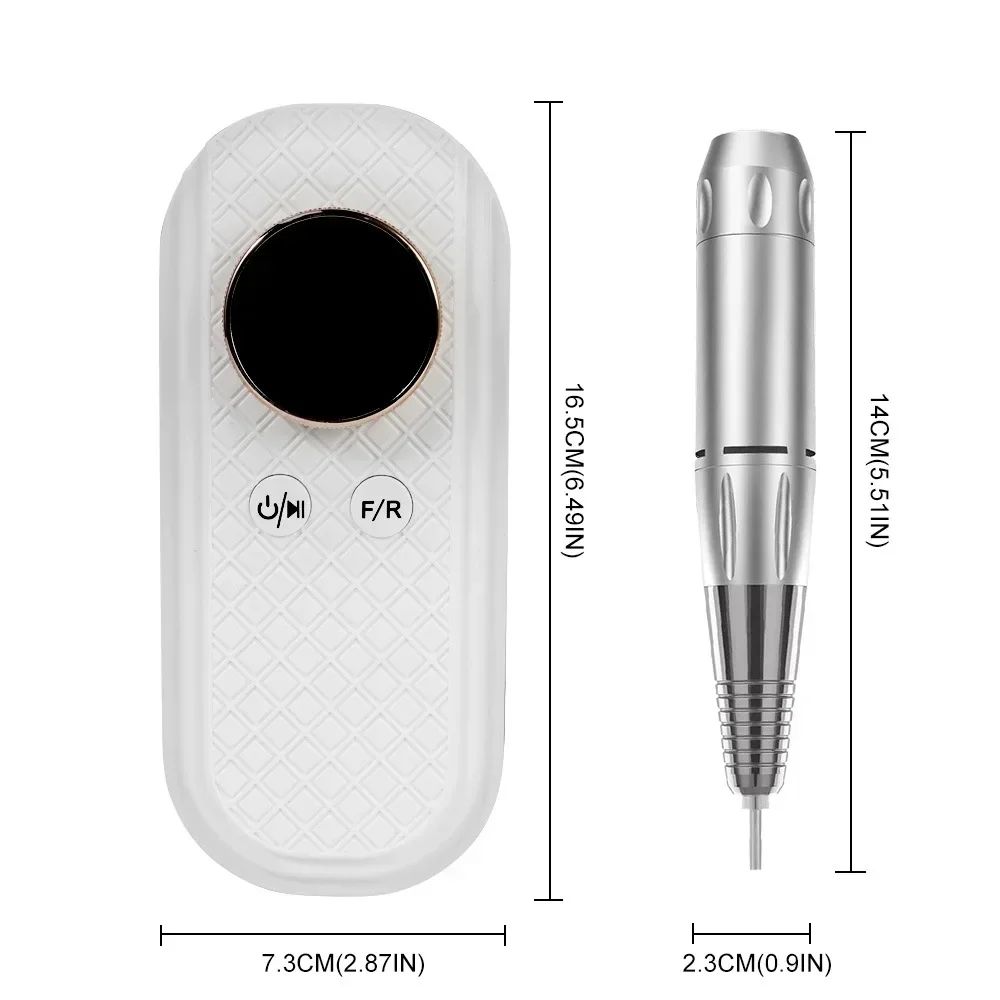 Perceuse à Ongles Rechargeable, Fraiseuse, Portable, Sans Fil, Manucure, Broyeur, Polisseuse, Kit de Coupe, 35000RPM