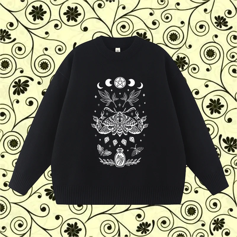 

Женский повседневный свободный классический вязаный свитер, модные эстетические свитера в стиле Харадзюку, креативные свитера с принтом насекомых