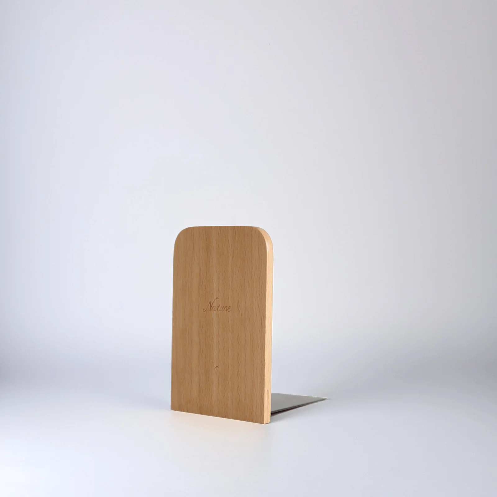 2 قطعة من الدفتين الخشبية المصنوعة يدويًا من خشب الزان بتصميم بسيط حامل كتب نونسليب لتنظيم رف المكتب المنزلي والمكتب #4