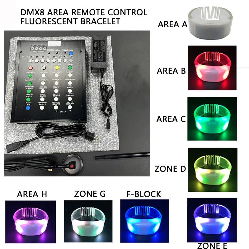 

500/2000PCs/Lot, New 33 Keys 800-1000 Meters Remote Control, DMX Function LED TPU Bracelets, Glowing Wristbands for Party Event