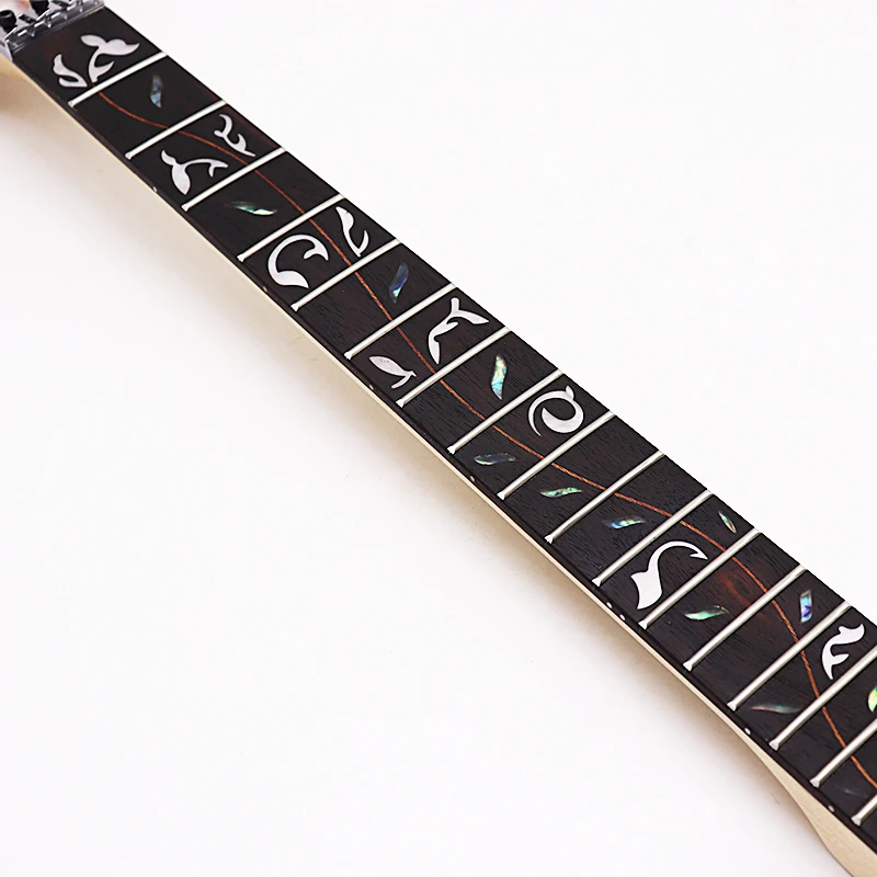 Electric Guitar with 6 Strings and 24 Fret, Exquisite Maple Wood, DIY Double-Shaft, Maple Leaf, Flower Shaped