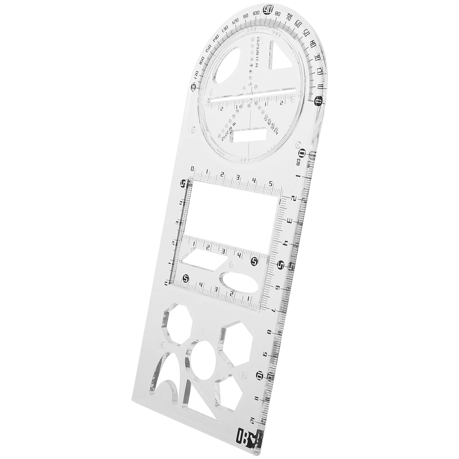 Multifunctional Geometric Ruler Students Drawing Rulers Universal Round Geometry Template Plastic