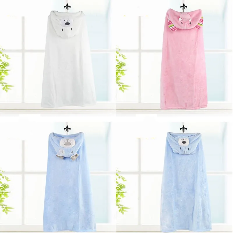 Cartoon Bathrobe For Children Flannel Hooded Baby Bath Towel Hooded Kids Clothes Boys Robe Newborn Blanket 0-6 Years