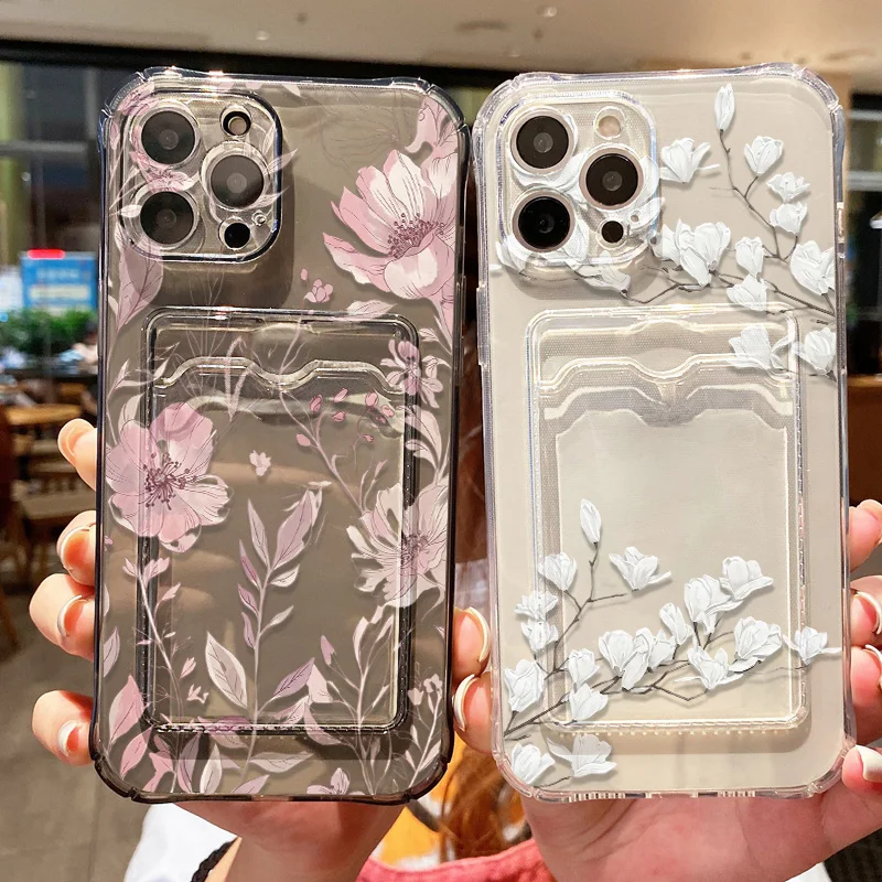 Flower Phone Case For Samsung A57 Case S26 S25 S23 S24 Ultra A16 A56 5g A37 A07 A17 A55 A36 A54 Soft Card Slot Bag Holder Cover view 2
