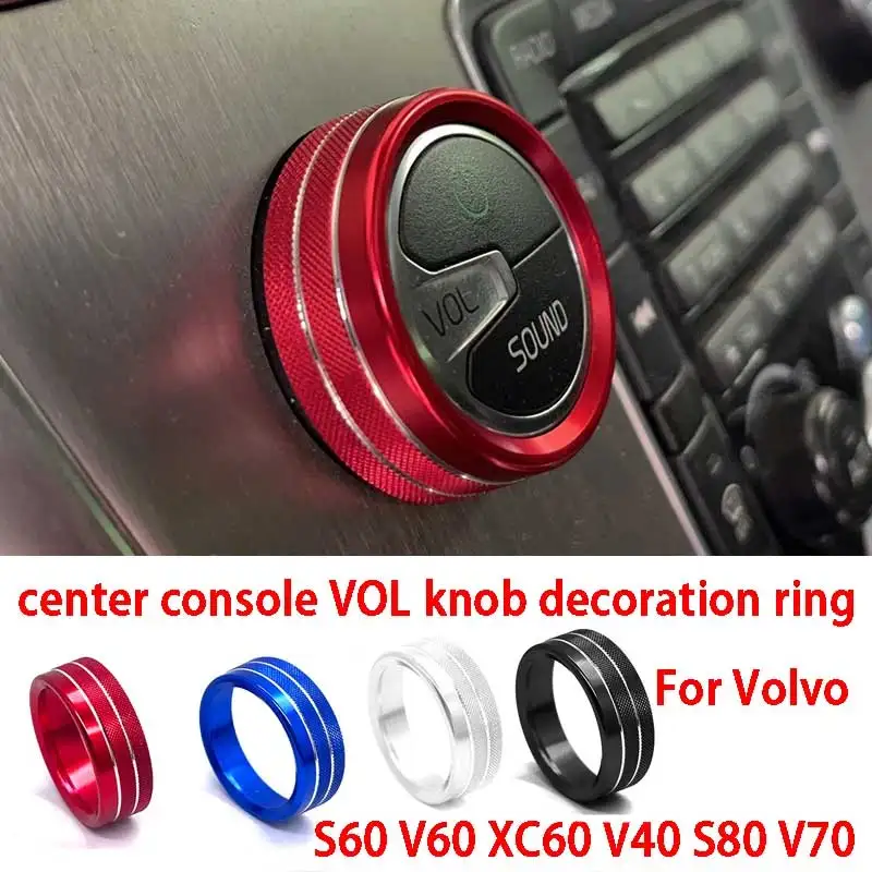 Car Air Conditioning Rotary Knob Ring for Volvo S60 V60 XC60 V40 S80 V70  Car Audio Stereo Volume Control Knob Fan Button Cover