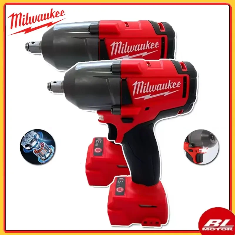 

Аккумуляторный электрический ударный гайковерт Milwaukee, большой крутящий момент, бесщеточный, ремонт электроинструментов, автомобиль, грузовик, аккумулятор 18 В, 813 нм