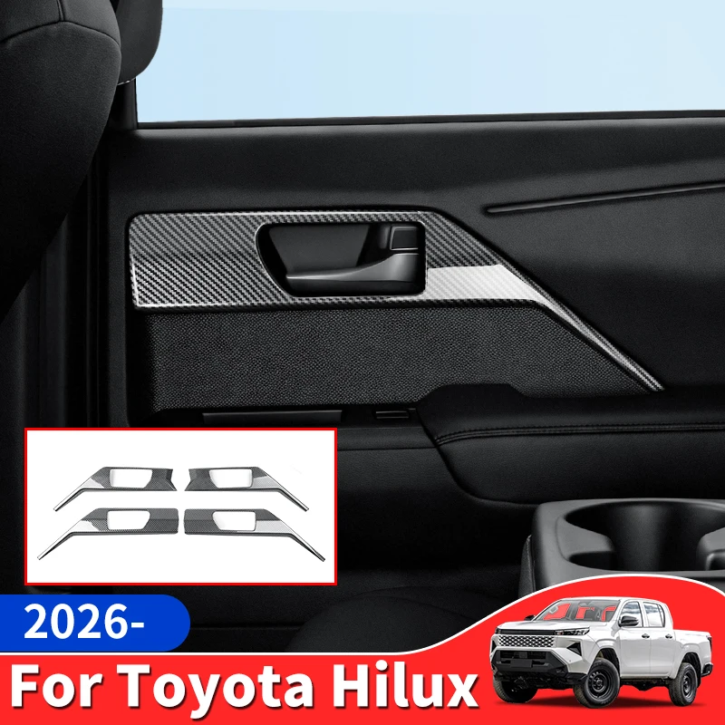 

For 2026 Toyota Hilux Hilux Pickup Truck Inner Door Pull Handle Frame Trim Panel ABS Anti-Scratch Decorative Replacement Car Int
