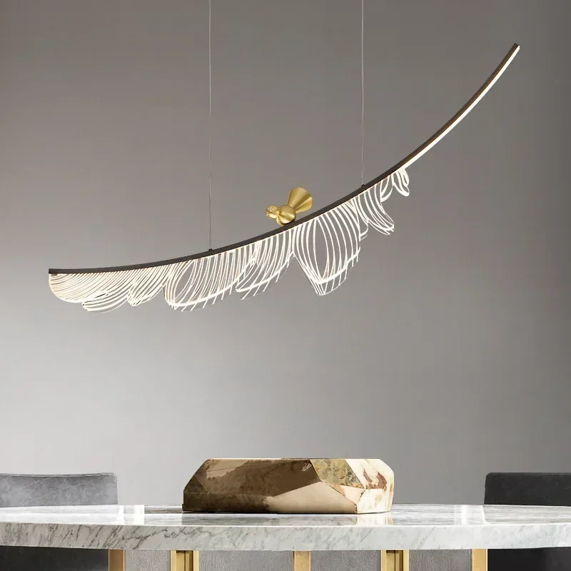 

Modern Simple Fallen Leaves Led Chandelier Acrylic Dining Tea Room Pendant Lights Lighting Kitchen Bar Hanging Lamps Luminaire