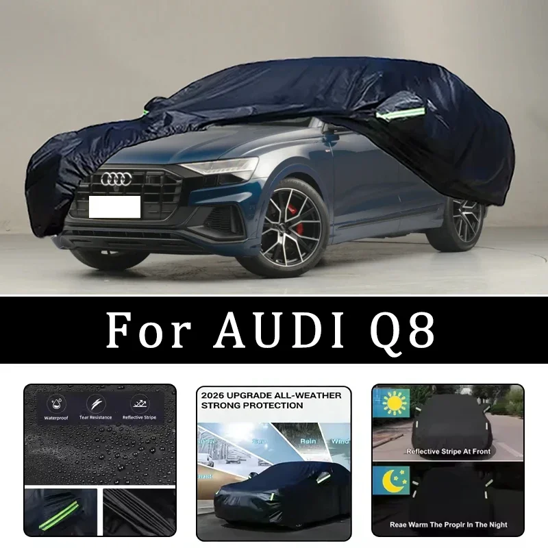 

Чехлы для автомобилей AUDI Q8: всепогодные, водонепроницаемые, пылезащитные, с защитой от солнца, дождя и снега, из плотной ткани Оксфорд, полный комплект автомобильных аксессуаров