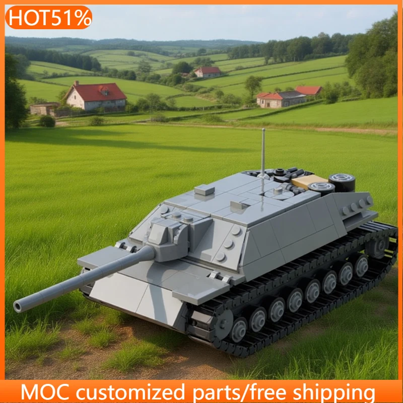 

406 деталей, модель военного танка Jagdpanzer IV/70, разрушитель Jpz 4/70, модульный конструктор MOC, настраиваемый, для самостоятельной сборки, подарок для мальчиков на праздник