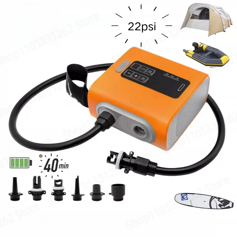 High Pressure Portable Air Pump, Electric Inflator Deflator for Tent SUP Air Mattress, Dual Use Camping Pump