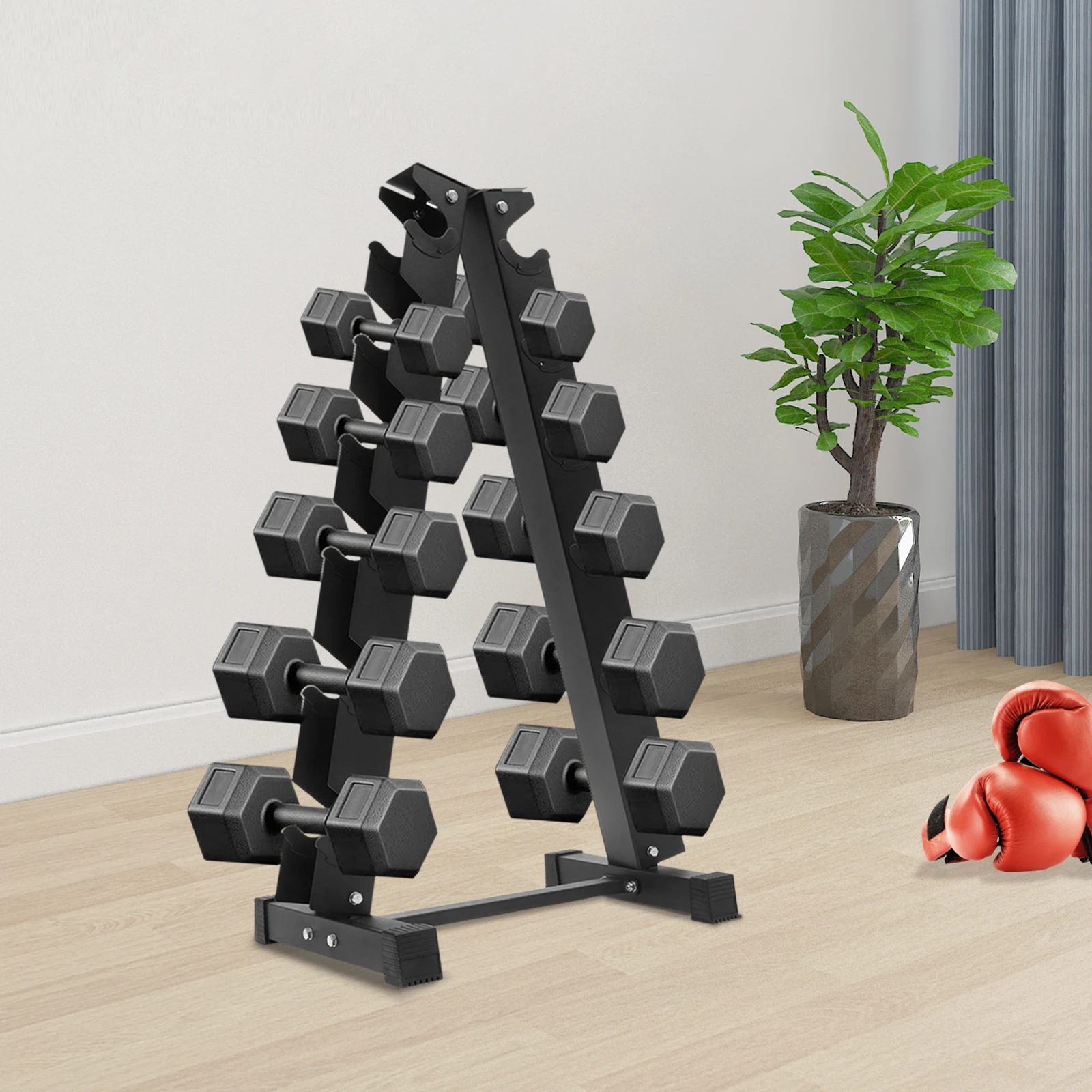 

Dumbbell Rack Stand Only, Weight Rack for Dumbbells Compact A-Frame Home Gym Space Saver