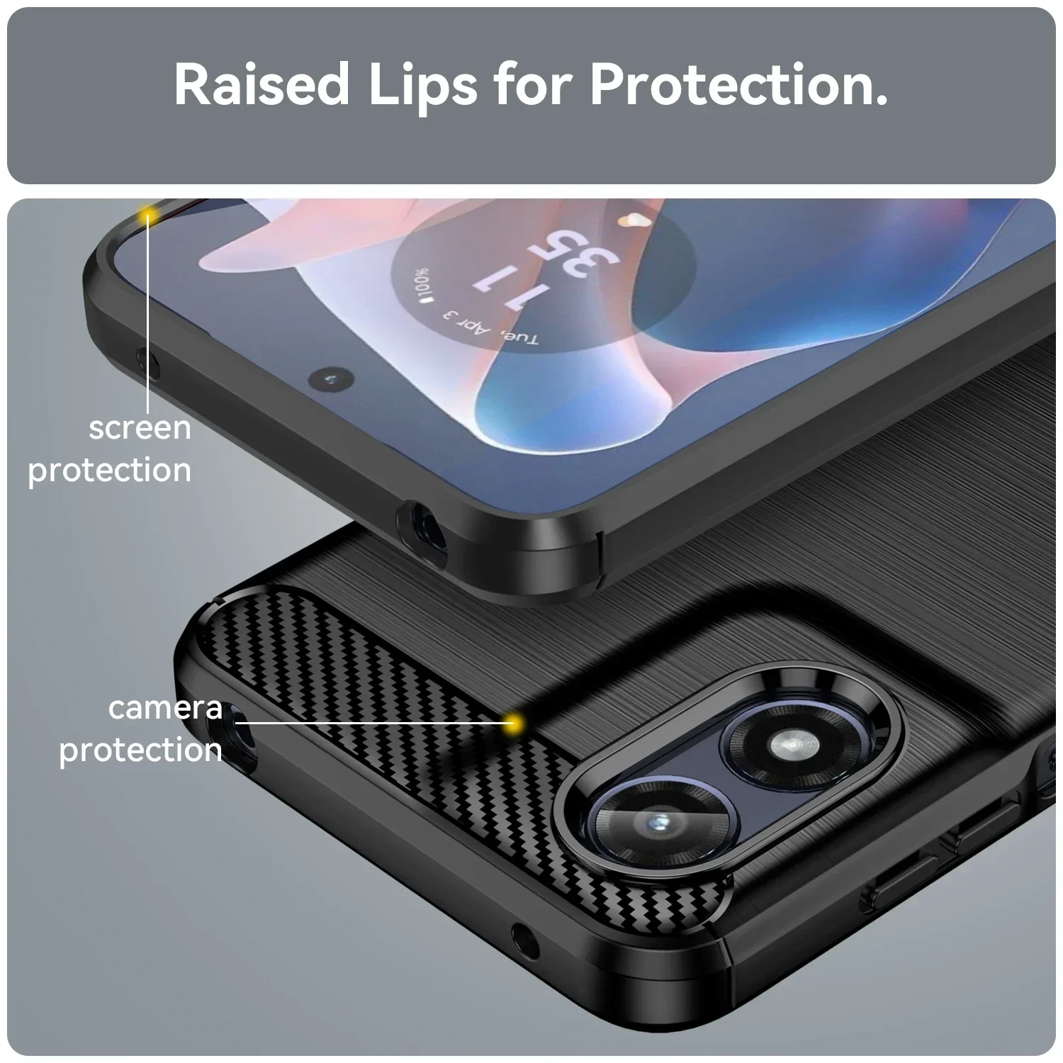 Picture 7: Case For Motorola G Play 2024 Case Silicone TPU soft Carbon Cover for Moto G Play 2024 Funda Capas Coque