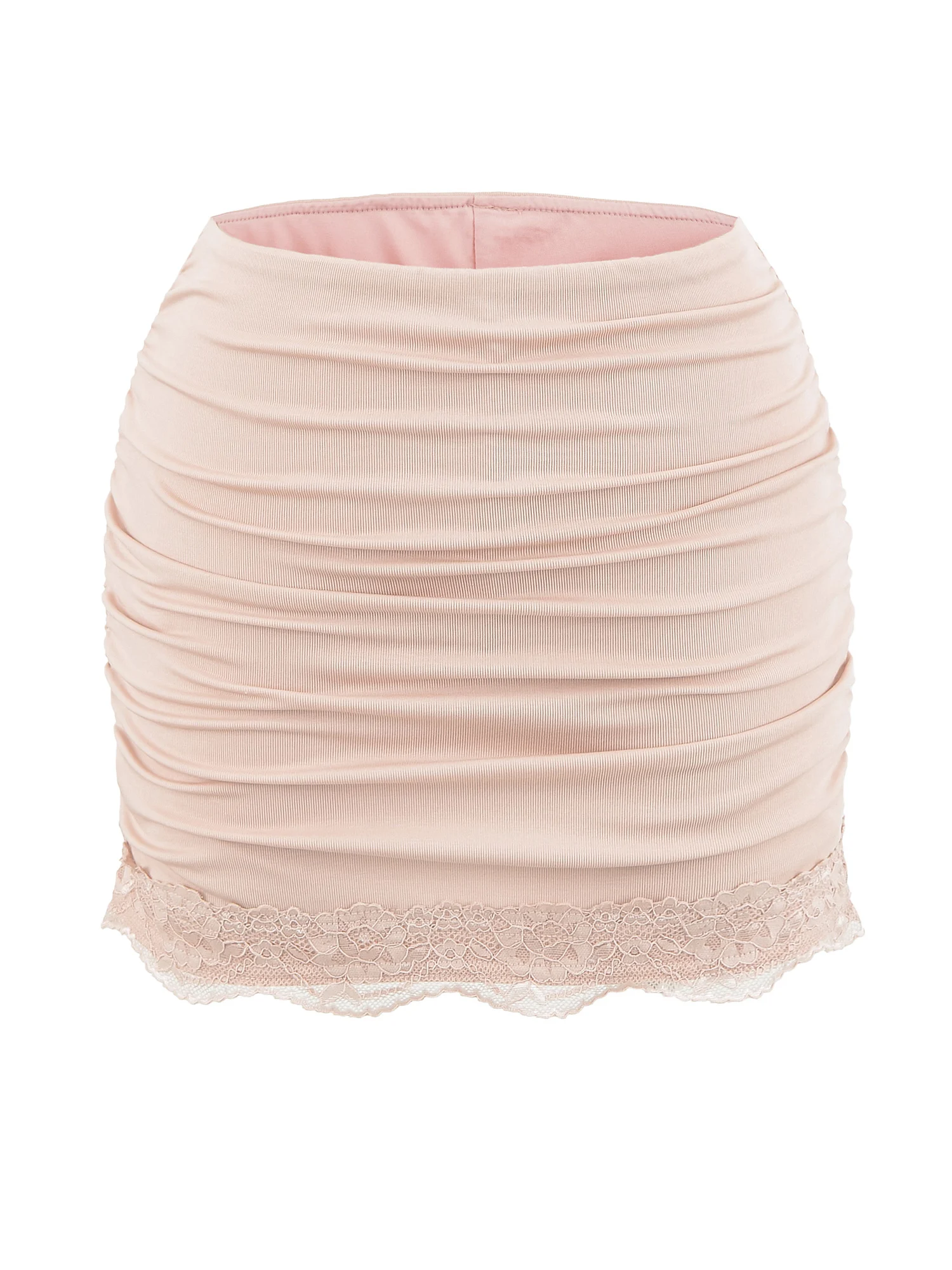Low Waist Lace Trim Pleated  Skirt Women's Sexy Pure Desire Style Half Body Skirt Anti Exposure Short Skirt