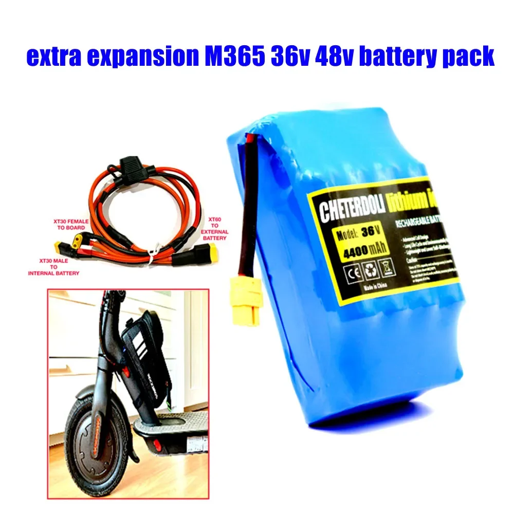 

Aleaivy Extra Expansion m365 and Pro Battery Pack 36V 4.4Ah 18650 Rechargeable Lithium ion Battery With Cable Kit for Scooter