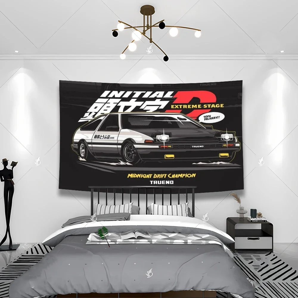 JDM Modified Racing Car  Polyester Digital Printing Cars tapestry wall hanging wall bohemian decor bedroom decoration