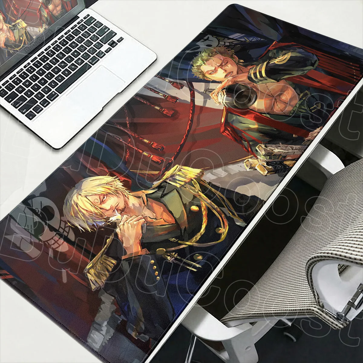 HD Print Laptop Gamer Anime Carpet Speed One Piece Zoro Lock Edge Rubber Playmat Office Computer Black Deskmat Washable Mousepad