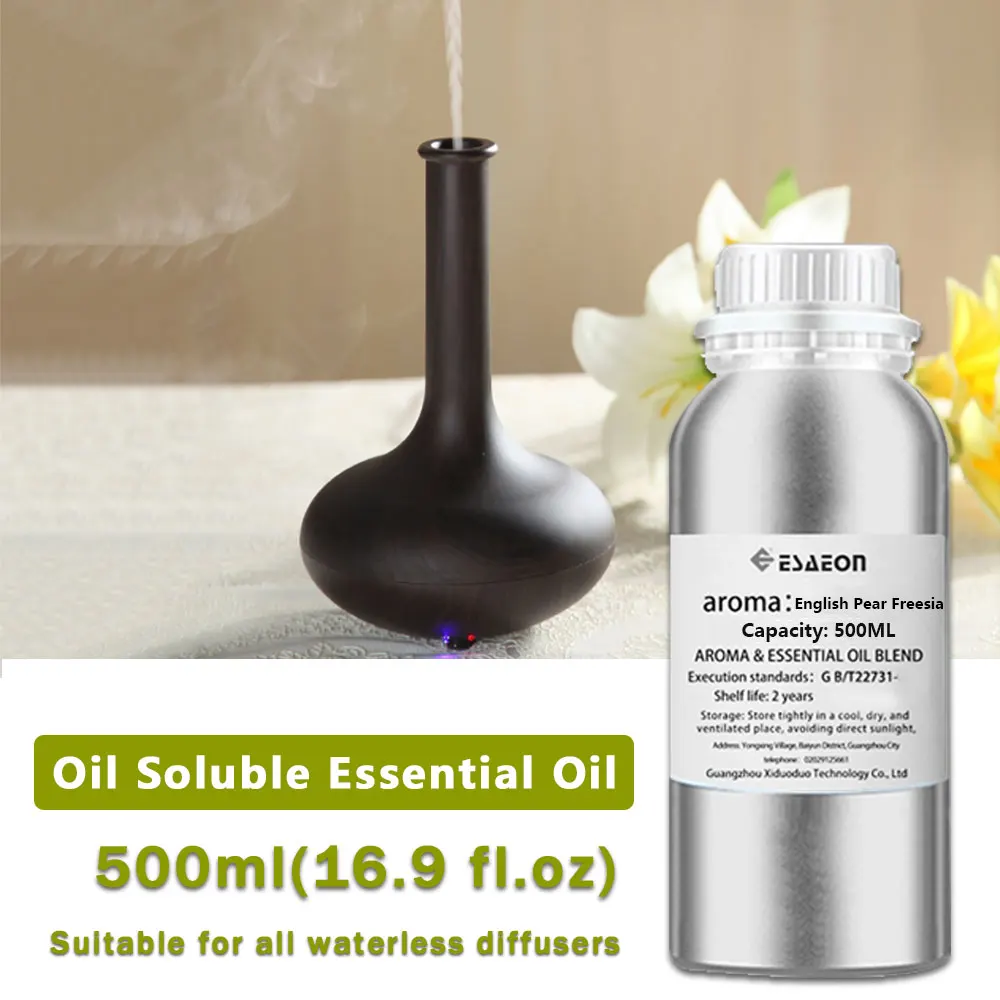 ESAEON 500ml(16.9 fl.oz) English Pear Freesia/Hilton Essential Oils - For Aroma Fragrance Machine & Two-Fluid Diffusion Machine