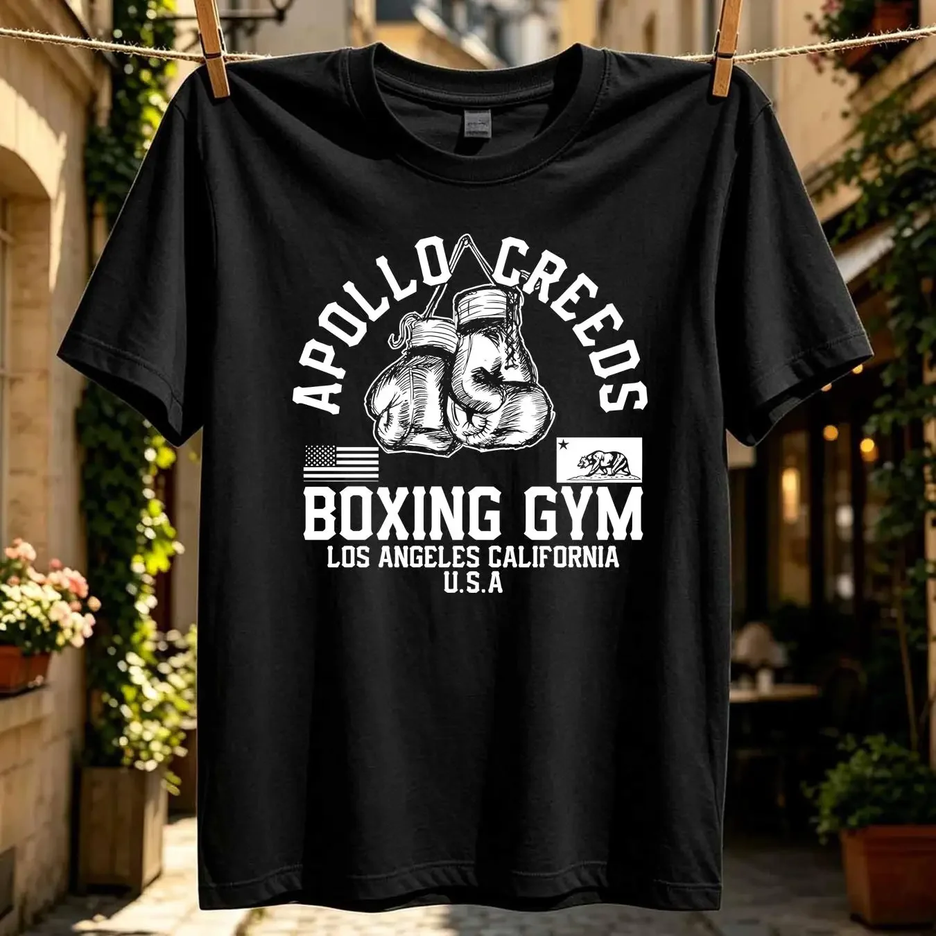 washed T Shirt Apollo Creed Boxing Gym Black Cult Fightclub vintage Washed Stretched Unisex Versatile designer clothes Soft