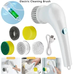 Useful Things for Kitchen Gadgets 5 Cleaning Tools Dish Soap Rotating With Bathroom Brush Electric Heads Suitable Household.