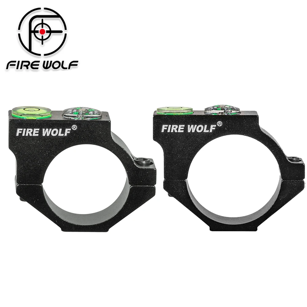 FIRE WOLF Rifle Scope Bubble Level Fit 25.4mm/30mm Tube Dia Riflescope Reticle Leveling Sight With Built‑in Compass