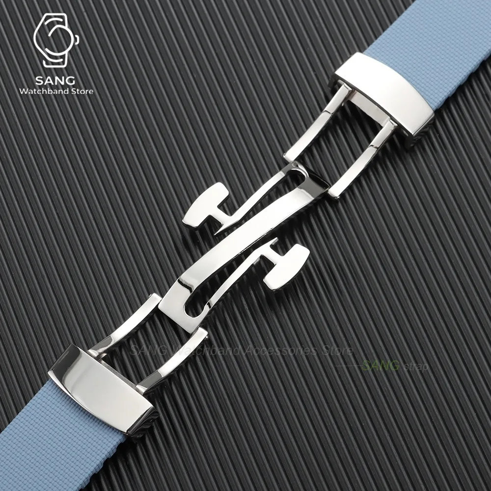 20mm 21mm 22mm Schnellverschluss Uhrenarmband mit gebogenem Ende, neues weiches FKM Fluorkautschuk Uhrenarmband, Herren Armband, universelles Sportarmband – Detail 26
