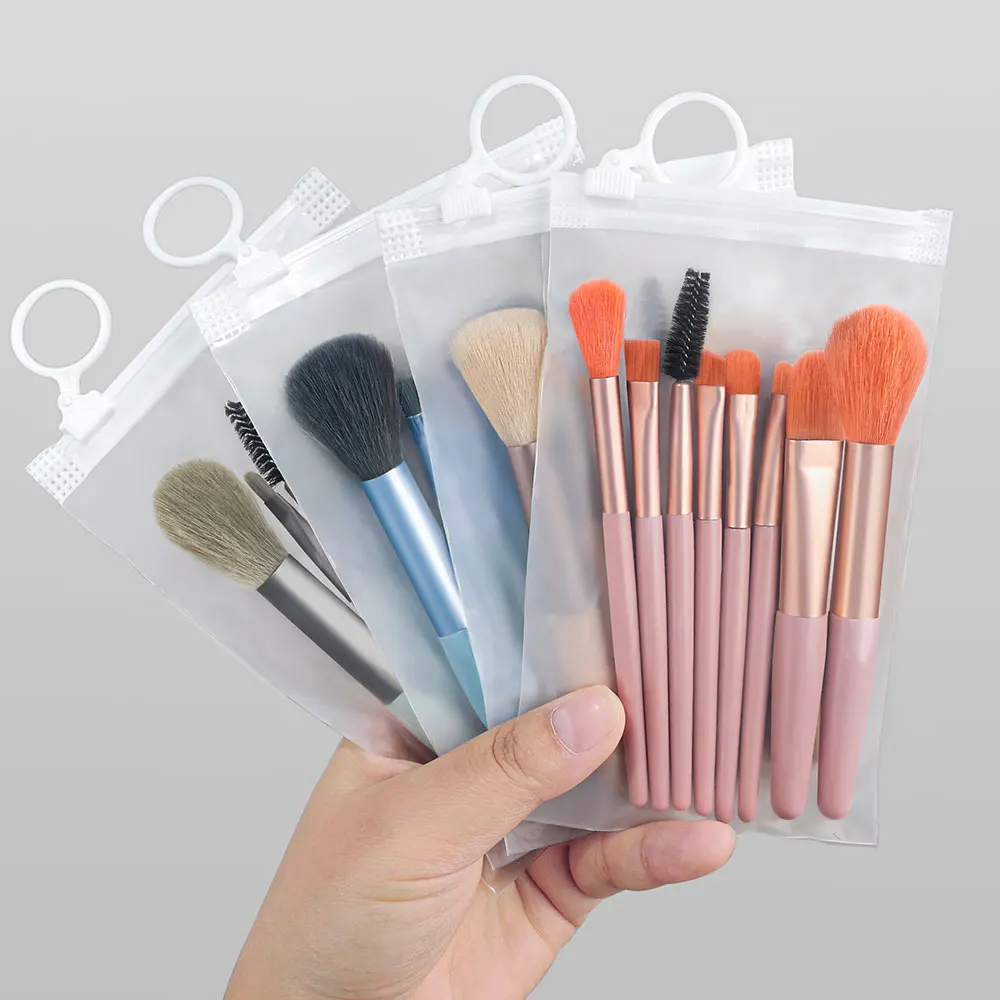 Ensemble de pinceaux de maquillage professionnels avec sac, fond de teint, correcteurs pour les yeux, ombre à barrage, fard à joues, outil de beauté, 8 pièces