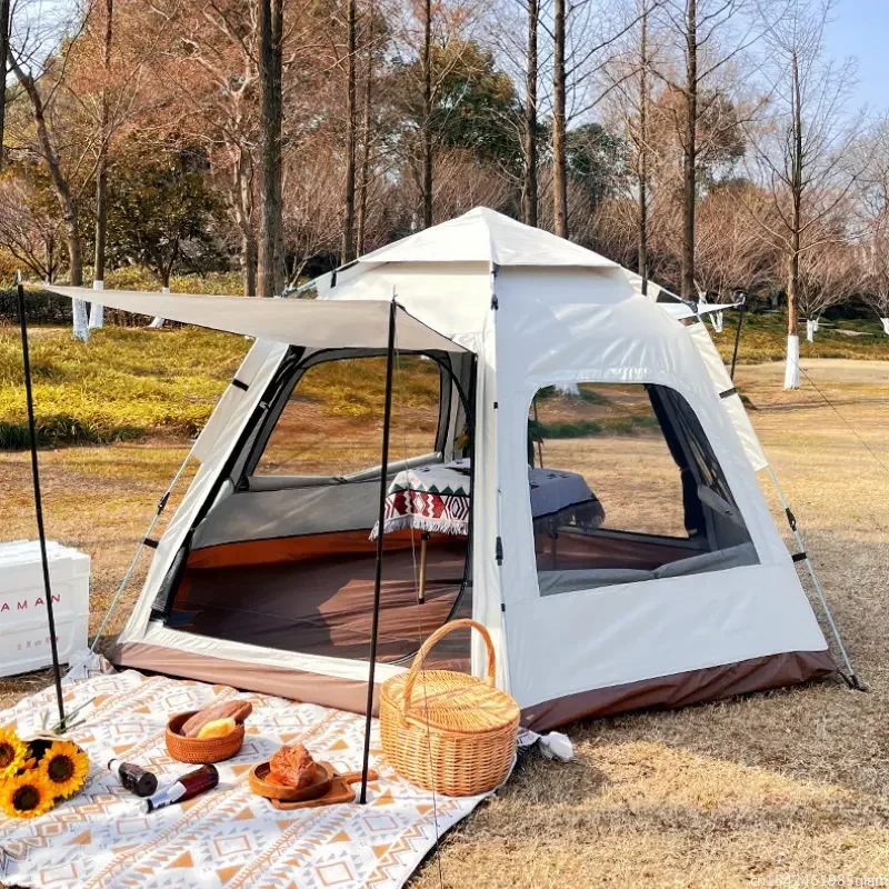 5-8 People Automatic Speed-Opening Camping Tent Portable Folding Waterproof Sunscreen Outdoor Family Large Space Tent for Hiking