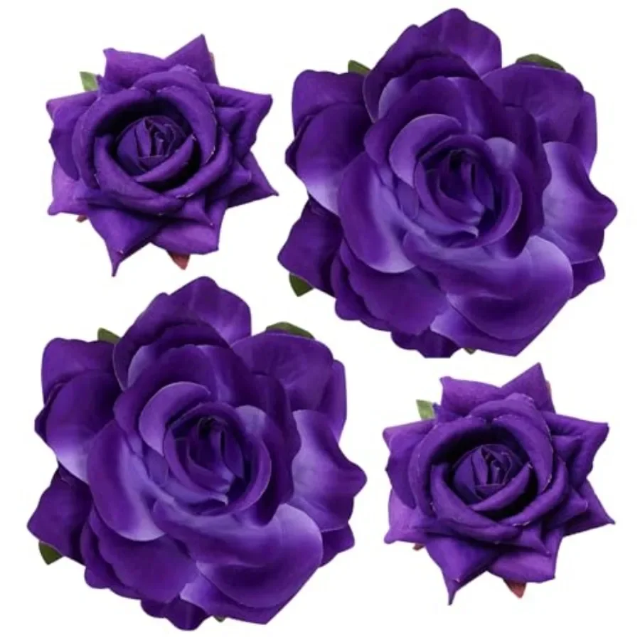 

Rose Hair Clip Flower Hairpin Brooch Floral Clips, 4 Pcs Fabric Rose Flowers Hair Clips Mexican Hair Flowers Pin up Headpieces